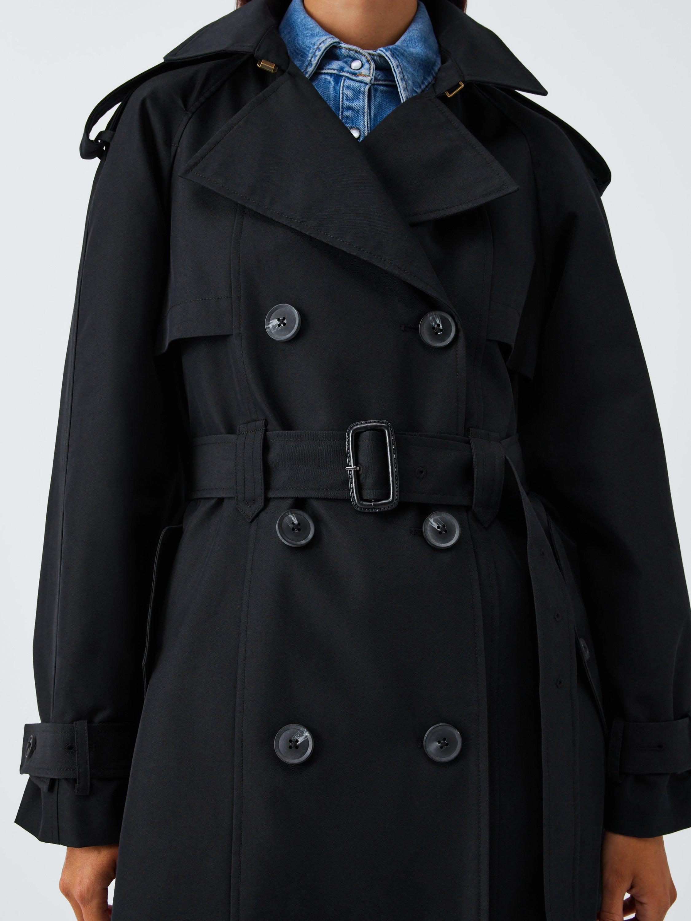 Product image 6 of 7, which shows John Lewis Water Repellent Belted Trench Coat, Black, 8