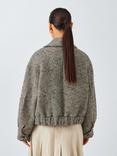 John Lewis Wool Blend Textured Cropped Bomber Jacket