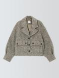 John Lewis Wool Blend Textured Cropped Bomber Jacket