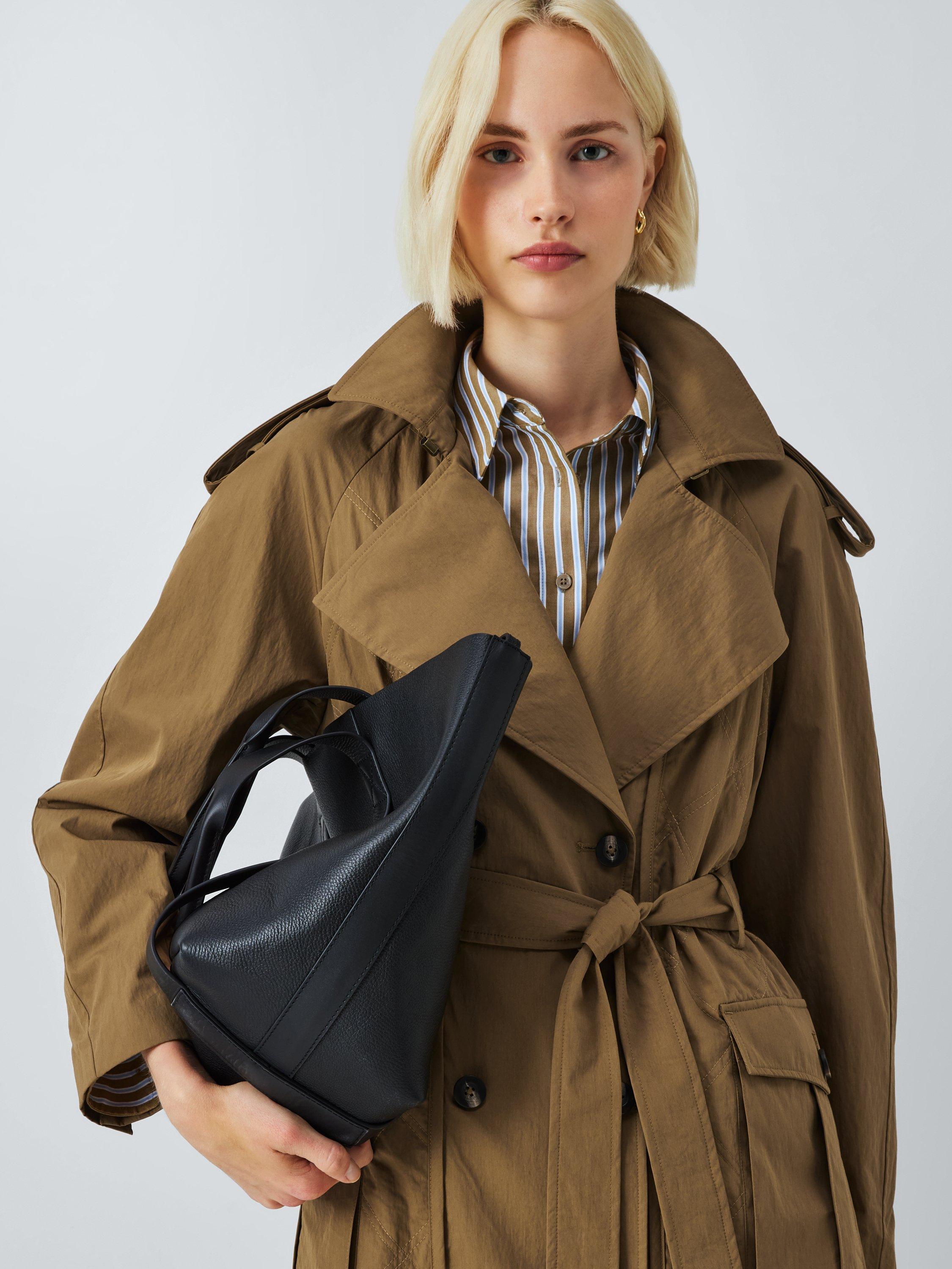 Product image 2 of 6, which shows John Lewis Double Breasted Cotton Blend Trench Coat, Olive, 8