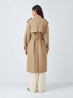 John Lewis Water Repellent Belted Trench Coat - view 2, Natural