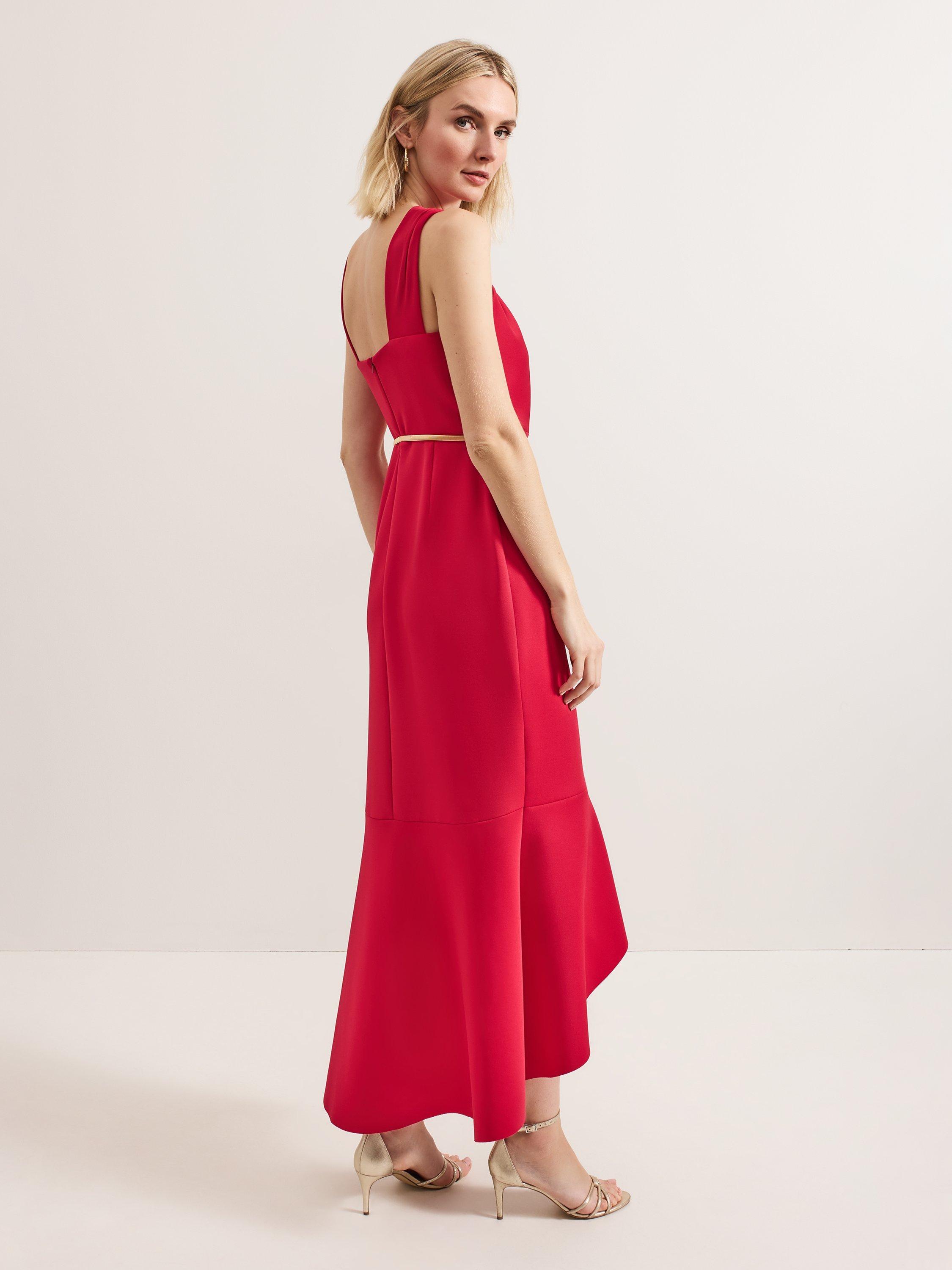 Product image 2 of 8, which shows Phase Eight Aida Twist Halterneck Maxi Dress, Bright Pink, 10