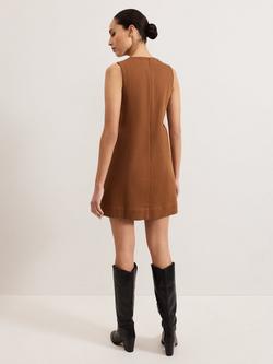 Phase Eight Janah Denim Dress, Brown - view 2, Brown