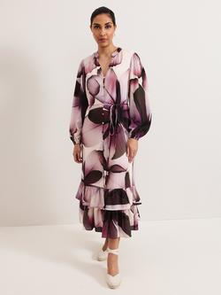 Phase Eight Petite Clarra Floral Dress, Purple/Multi, Purple/Multi