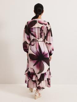 Phase Eight Petite Clarra Floral Dress, Purple/Multi - view 2, Purple/Multi