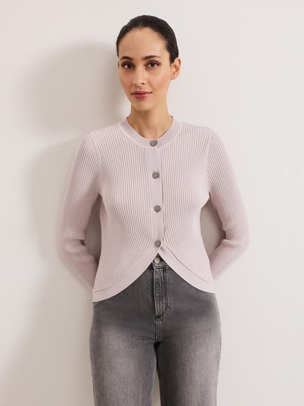 Phase Eight Sharna Ribbed Shrug Cardigan, Stone, Stone