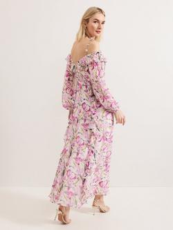 Phase Eight Sarah Floral Ruffle Dress, Multi - view 2, Multi