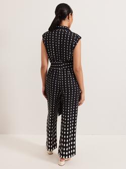 Phase Eight Petite Delina Diamond Jumpsuit, Black - view 2, Black