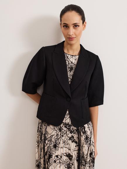 Phase Eight Coniston Puff Sleeve Jacket, Black, Black