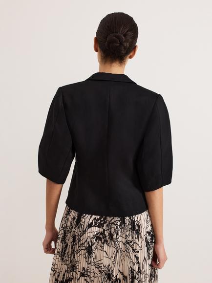 Phase Eight Coniston Puff Sleeve Jacket, Black - view 2, Black
