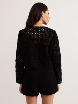 Phase Eight Maeva Cutwork Jacket, Black - view 2, Black