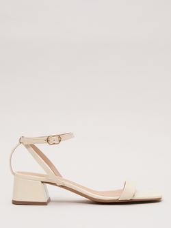 Phase Eight Patent Leather Block Heel Sandals, Ivory, Ivory