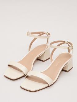 Phase Eight Patent Leather Block Heel Sandals, Ivory - view 2, Ivory