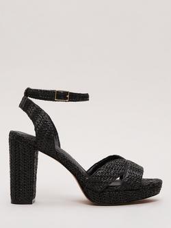 Phase Eight Raffia Platform Sandals, Black, Black