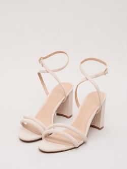 Phase Eight Suede Block Heel Sandals, Neutral - view 2, Neutral