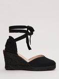 Phase Eight Canvas Wedge Espadrille Sandals, Black
