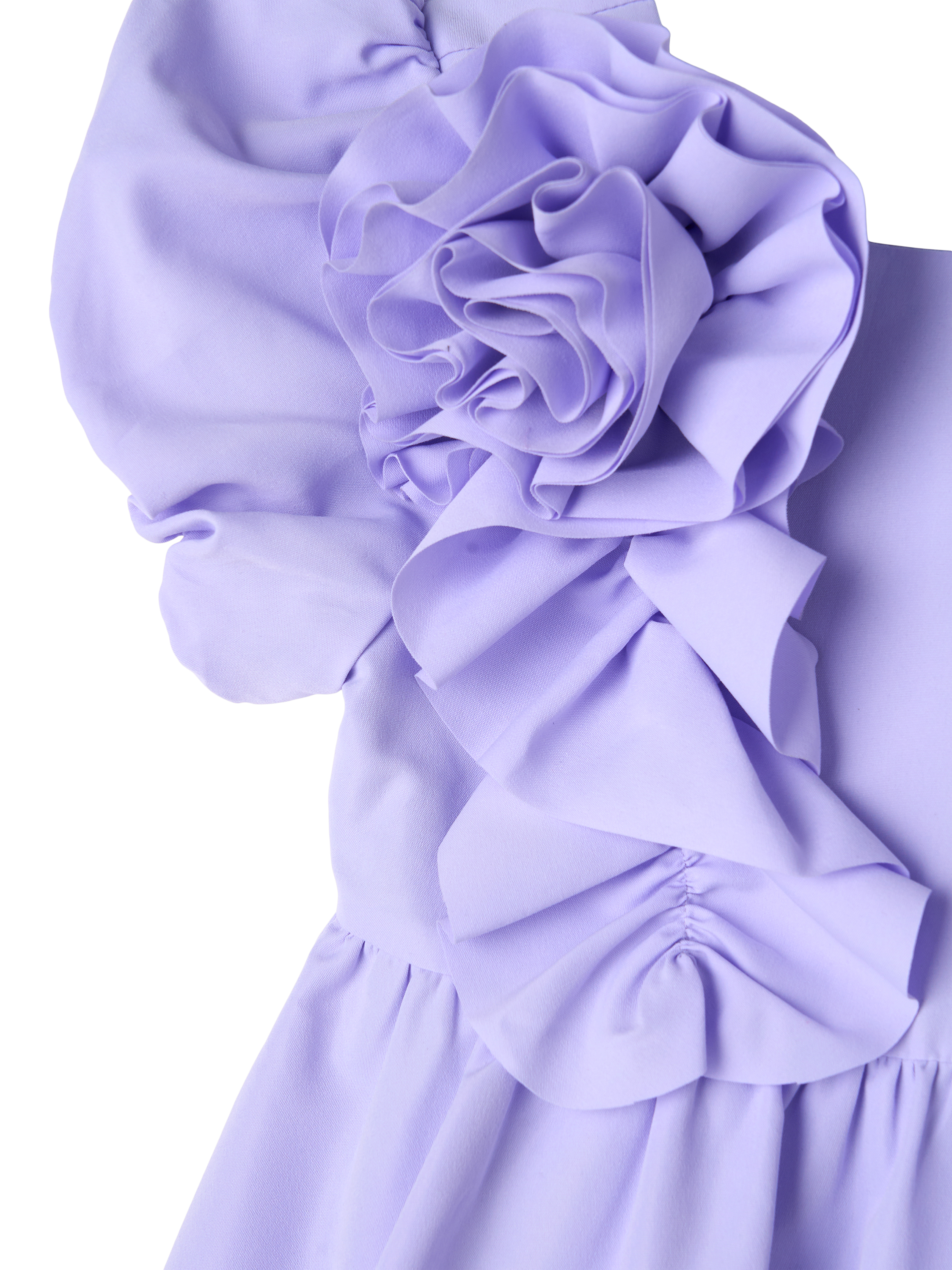 Product image 7 of 7, which shows Angel & Rocket Kids' Nieve Corsage Puff Sleeve Dress, Purple, 2 years