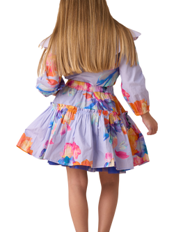 Angel & Rocket Kids' Printed Floral Skirt, Blue - view 2, Blue