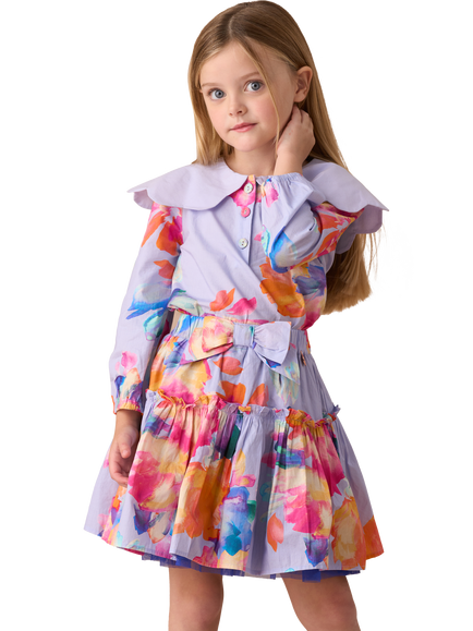 Angel & Rocket Kids' Cape Collar Top, Blue, Blue