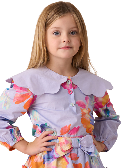 Angel & Rocket Kids' Cape Collar Top, Blue - view 2, Blue