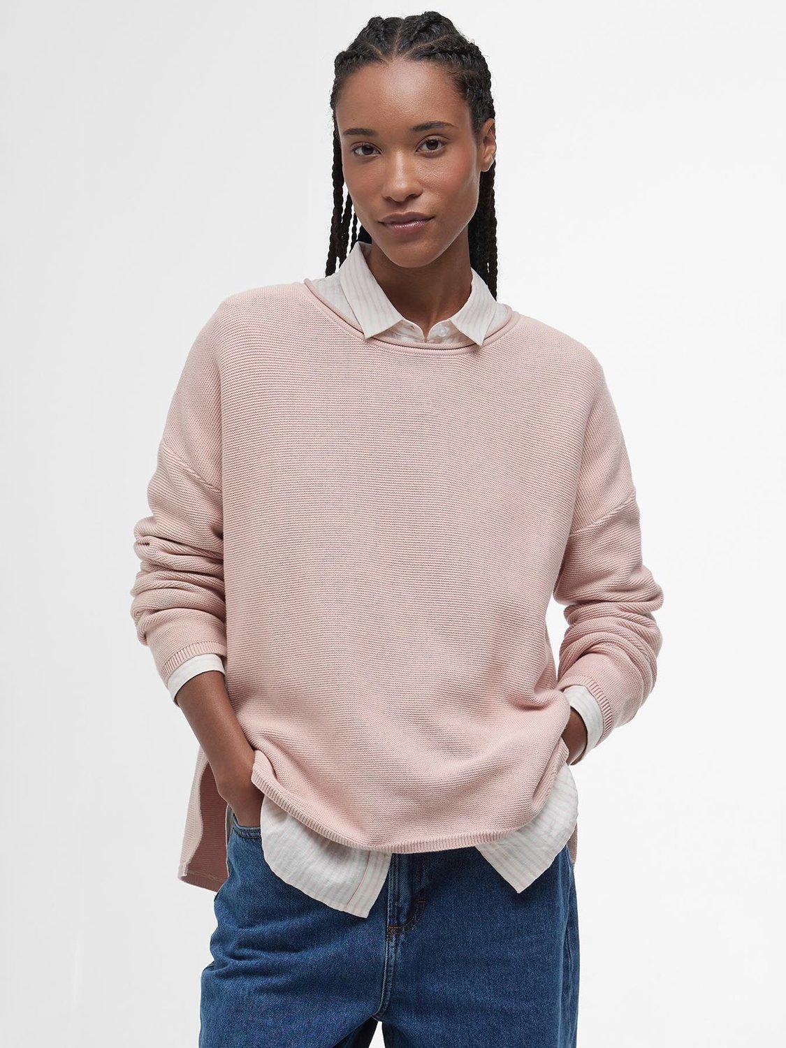 Barbour Marine Knit Jumper, Primrose Pink