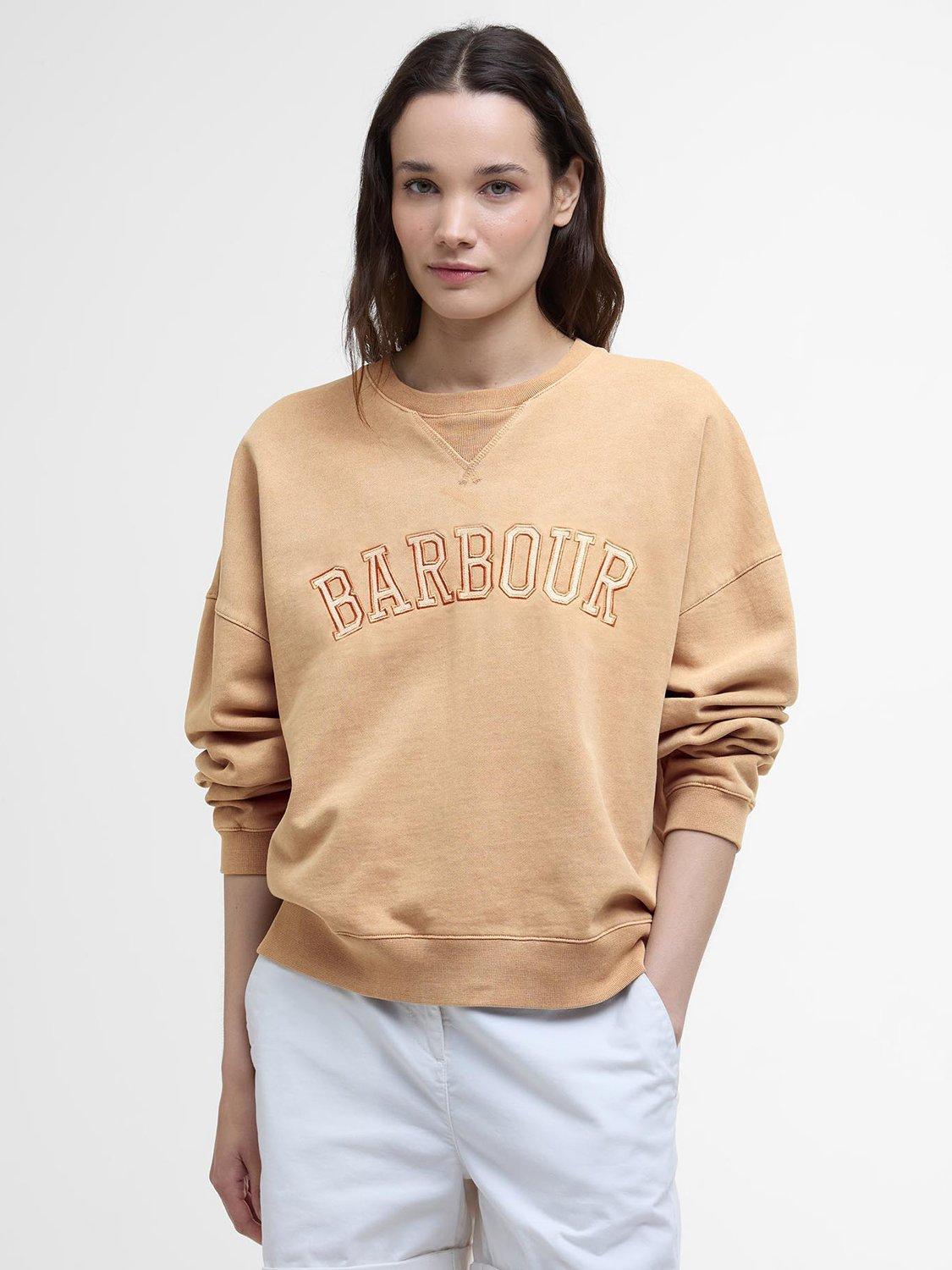 Product image 1 of 5, which shows Barbour Millie Logo Sweatshirt, Toast, 10