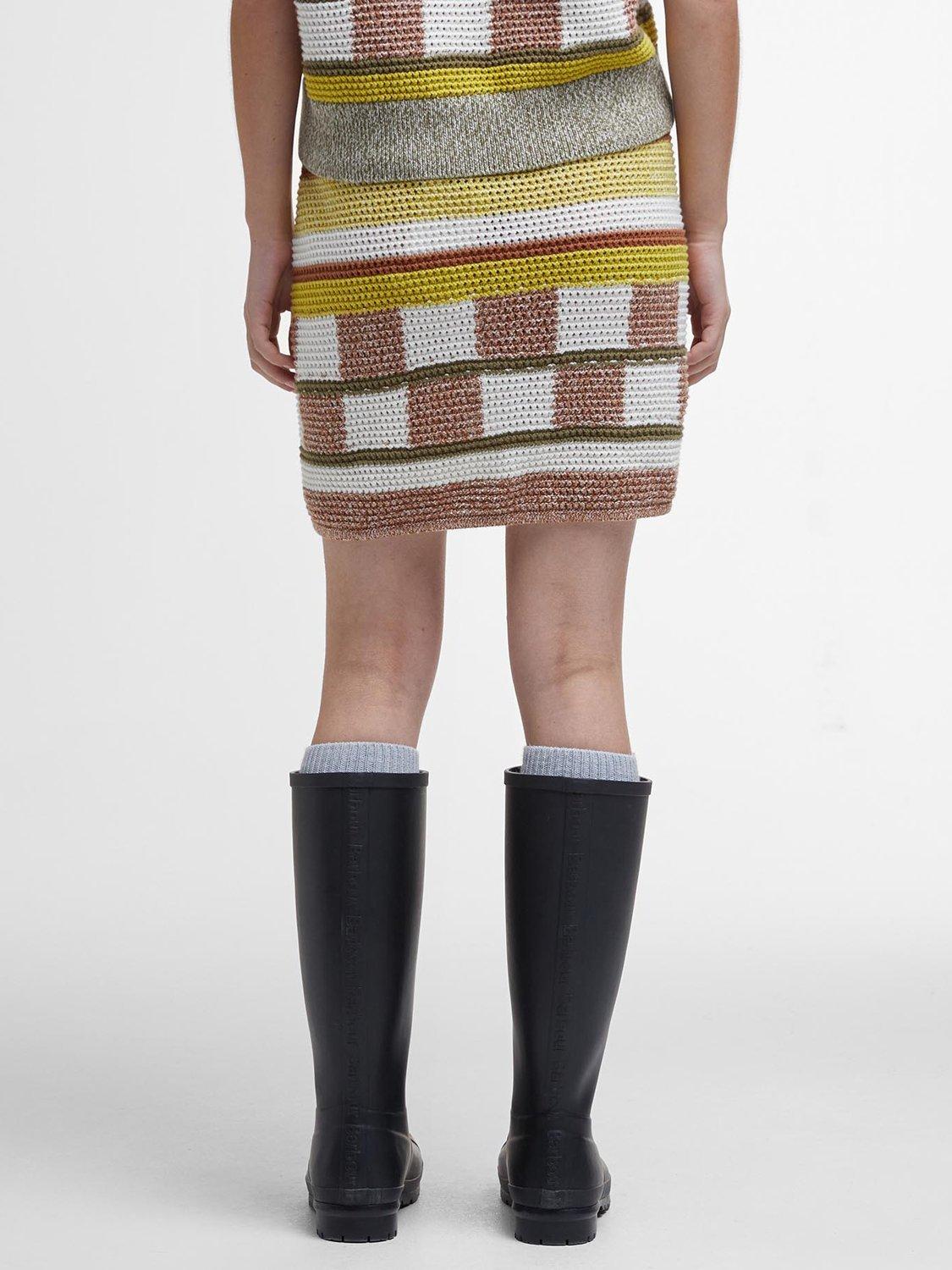 Product image 2 of 6, which shows Barbour Maddie Crochet Mini Skirt, Multi, 10