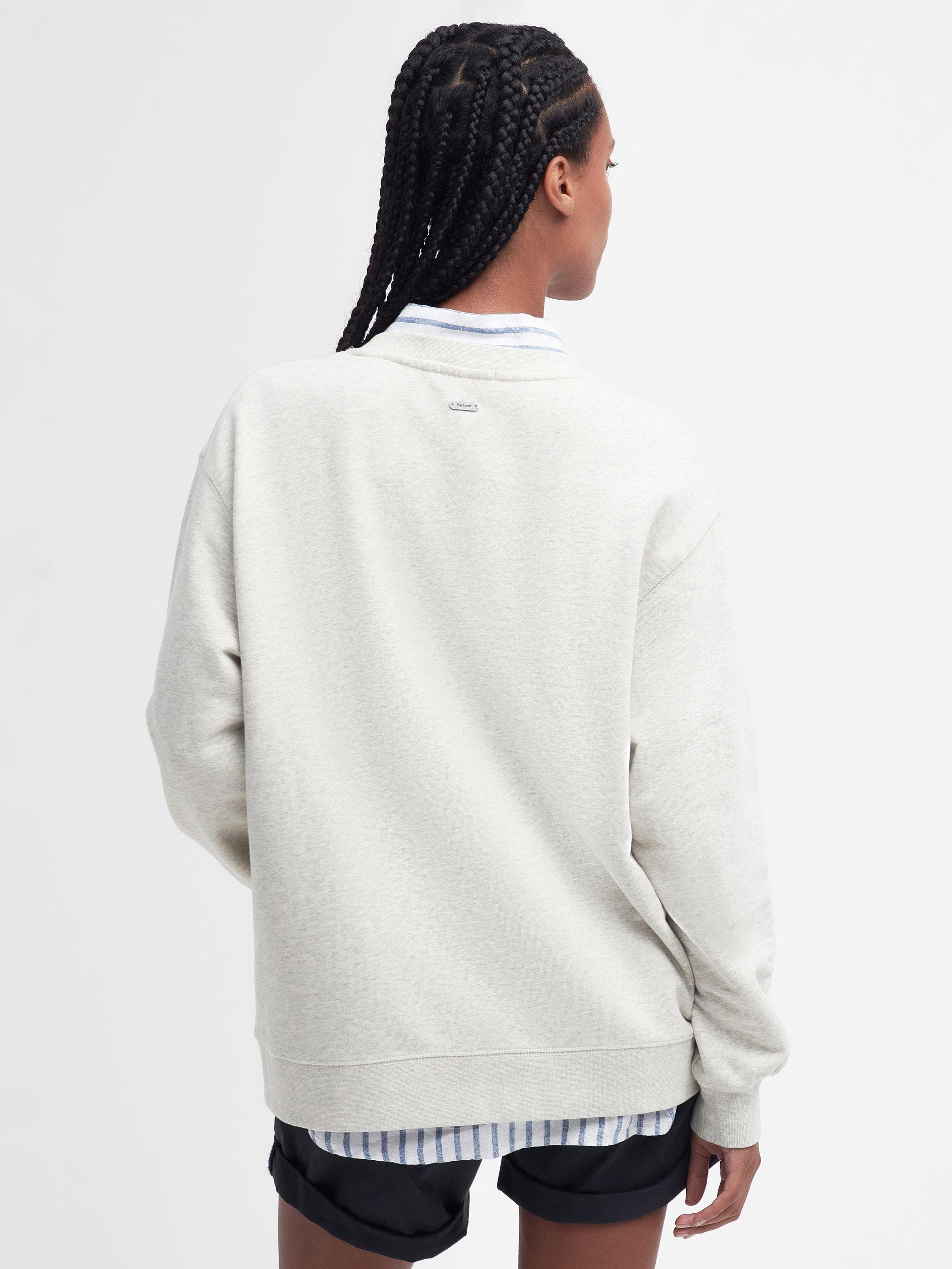 Product image 2 of 7, which shows Barbour Northumberland Logo Sweatshirt, Cloud/Navy, 10