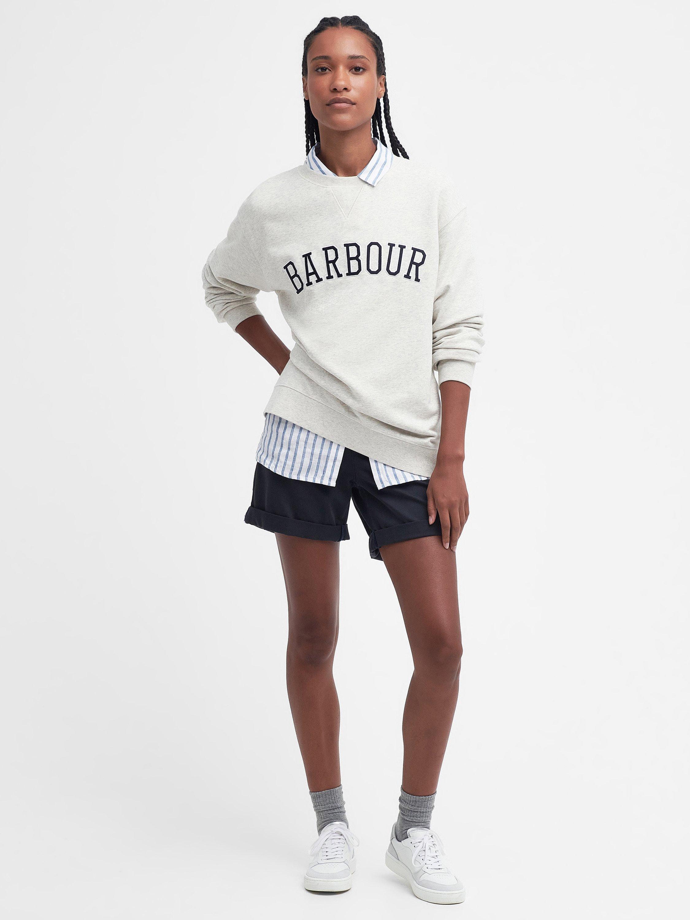 Product image 3 of 7, which shows Barbour Northumberland Logo Sweatshirt, Cloud/Navy, 10