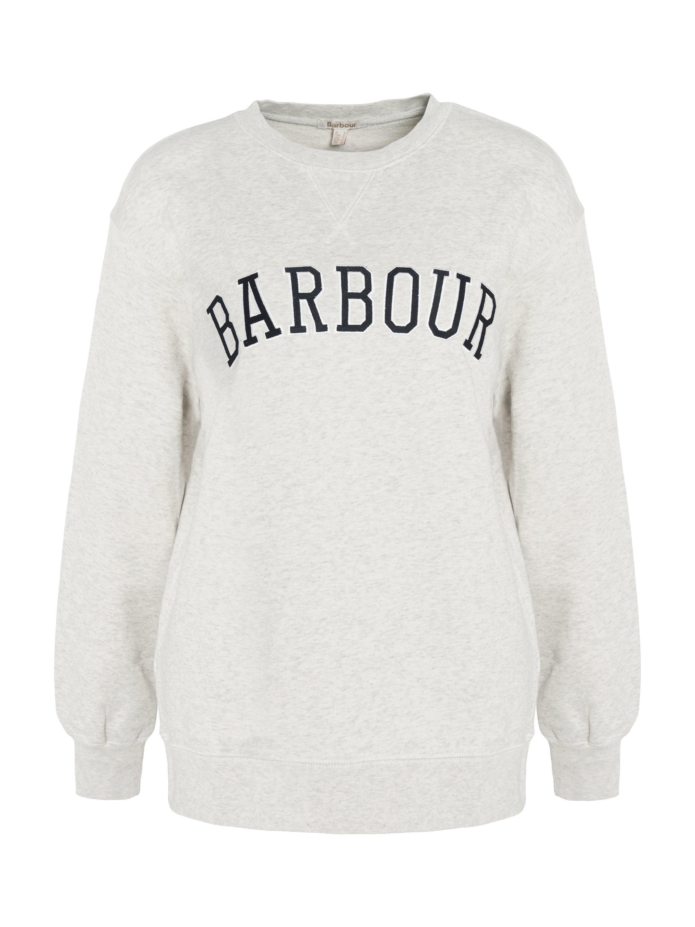 Product image 4 of 7, which shows Barbour Northumberland Logo Sweatshirt, Cloud/Navy, 10