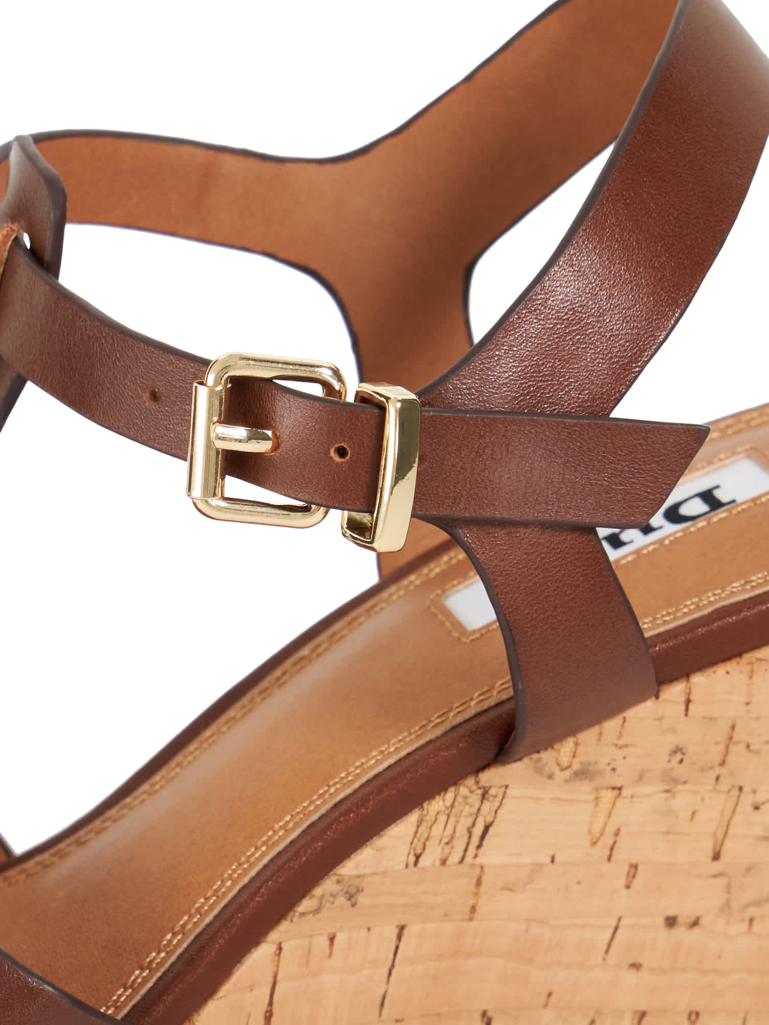 Product image 5 of 5, which shows Dune Kastro Wide Fit Leather Wedge Sandals, Brown, EU36