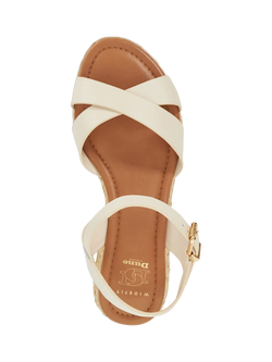 Dune London Littleton Wide Fit Leather Rope Wedge Strappy Sandals - view 2, Ecru