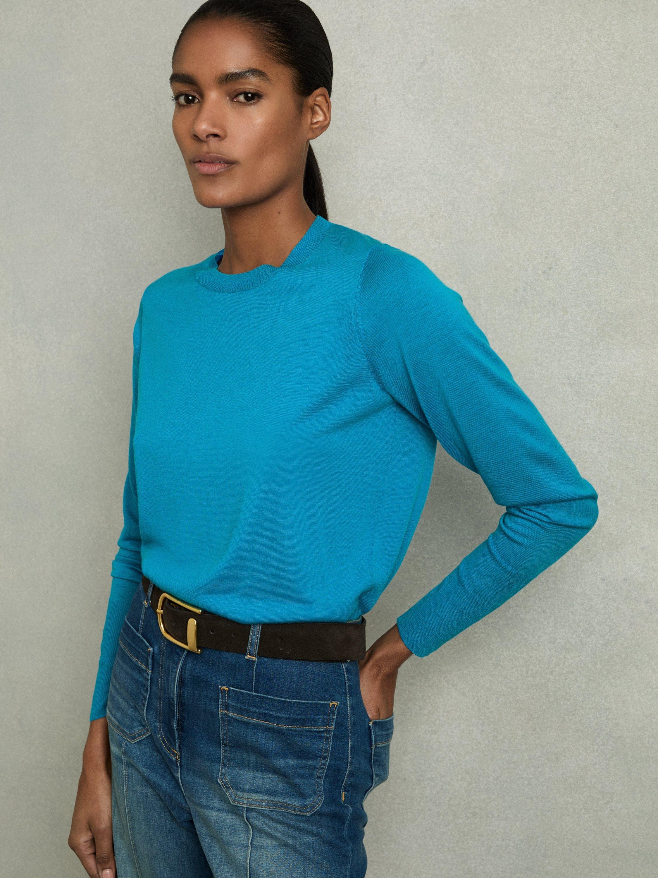 Reiss Wendy Crew Neck Jumper, Blue