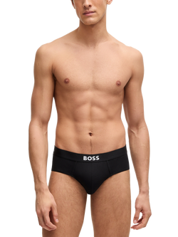 BOSS Logo Band Stretch Briefs, Pack of 3, Black - view 2, Black