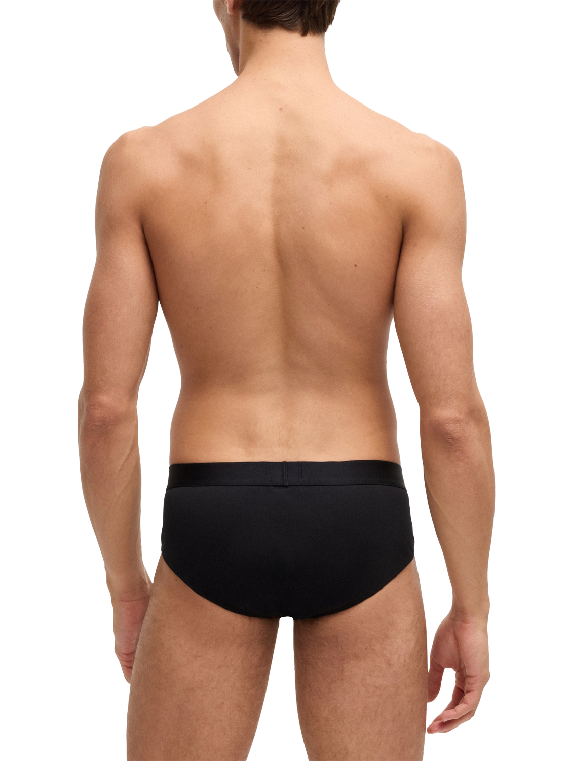Product image 3 of 5, which shows BOSS Logo Band Stretch Briefs, Pack of 3, Black, L