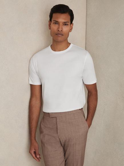 Reiss Count Cotton Regular Fit Short Sleeve T-Shirt, White, White