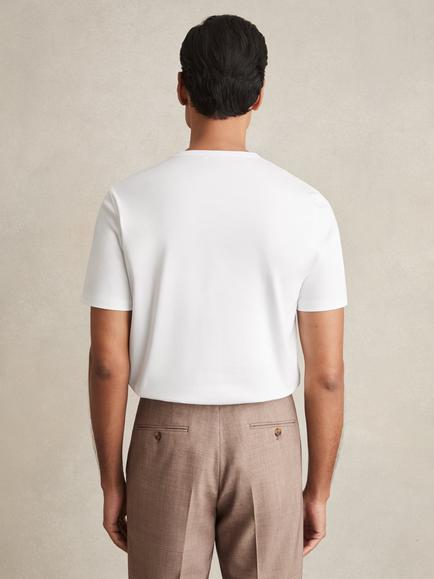 Reiss Count Cotton Regular Fit Short Sleeve T-Shirt, White - view 2, White