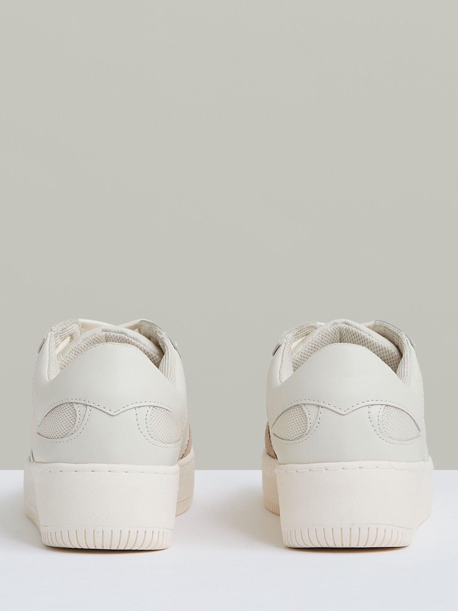 Product image 5 of 5, which shows Reiss Ruth Leather Suede Panel Chunky Trainers, Taupe, 6