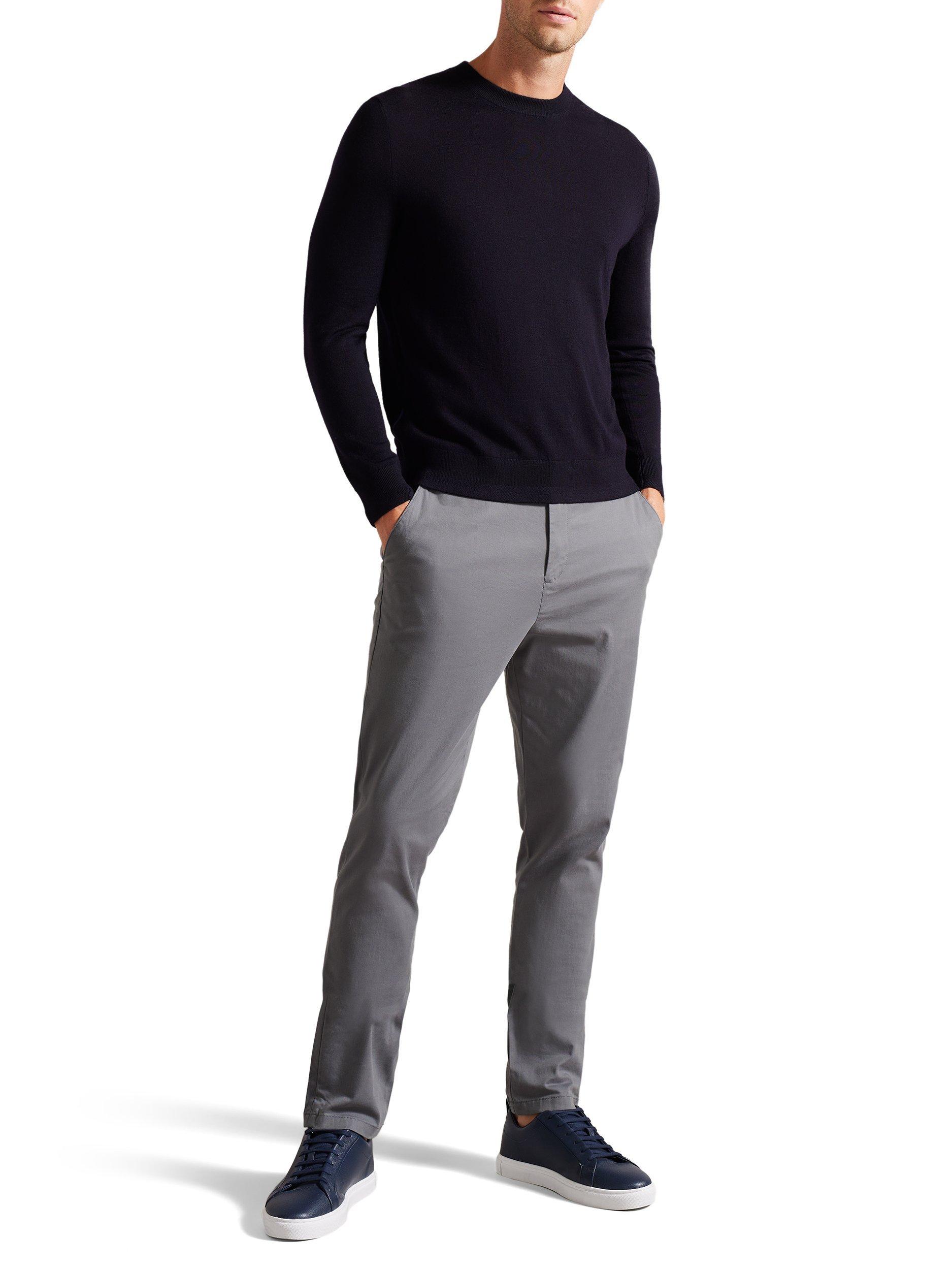Product image 1 of 4, which shows Ted Baker Ryce Slim Fit Textured Chinos, Grey, XL
