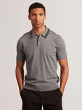 Ted Baker Broch Regular Fit Short Sleeve Polo Shirt, Grey