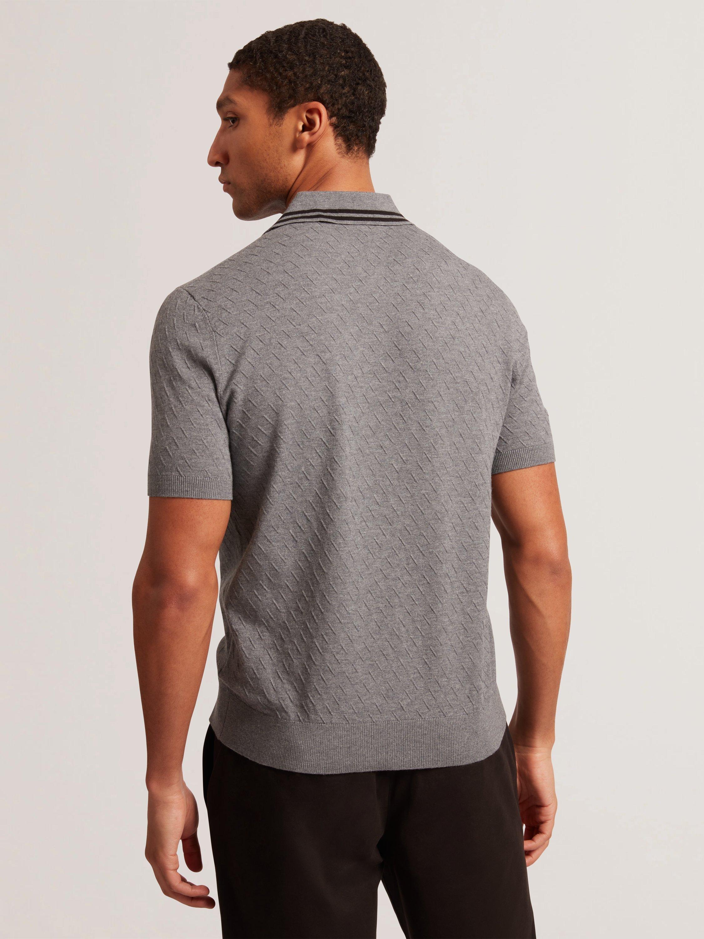 Product image 2 of 8, which shows Ted Baker Broch Regular Fit Short Sleeve Polo Shirt, Grey, M