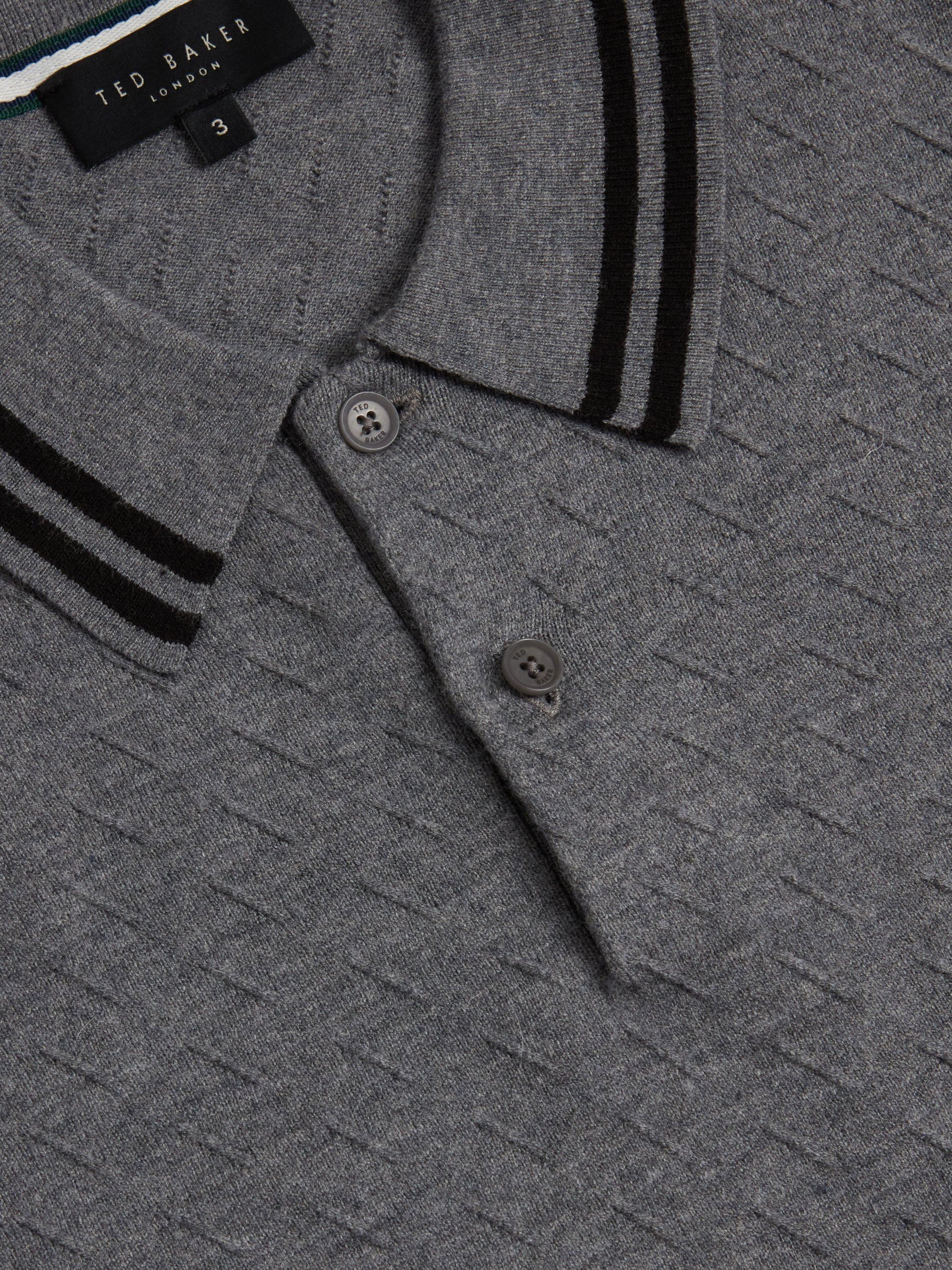 Product image 7 of 8, which shows Ted Baker Broch Regular Fit Short Sleeve Polo Shirt, Grey, M