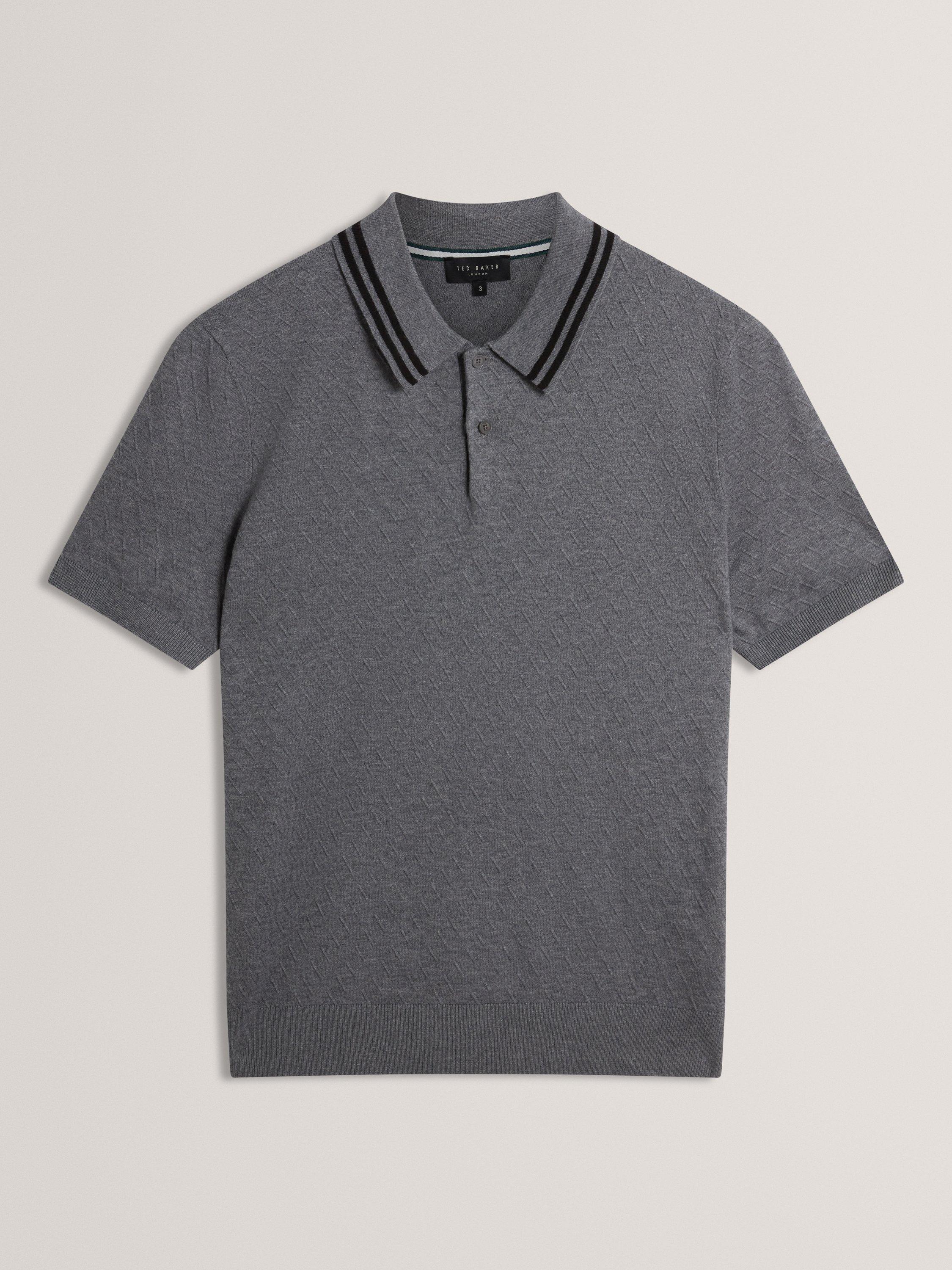 Product image 8 of 8, which shows Ted Baker Broch Regular Fit Short Sleeve Polo Shirt, Grey, M