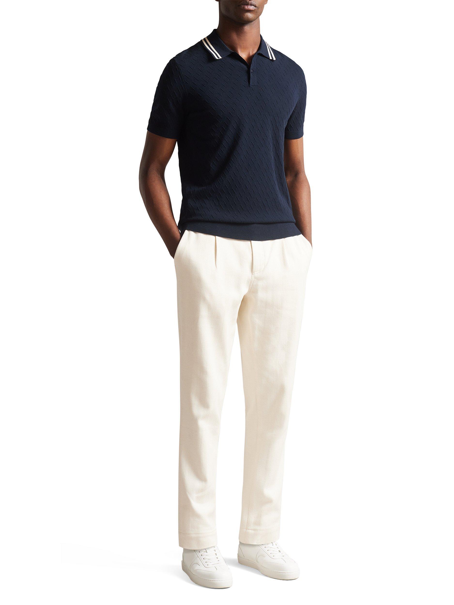Product image 3 of 4, which shows Ted Baker Broch Regular Fit Short Sleeve Polo Shirt, Navy, L