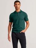 Ted Baker Broch Regular Fit Short Sleeve Polo Shirt, Olive