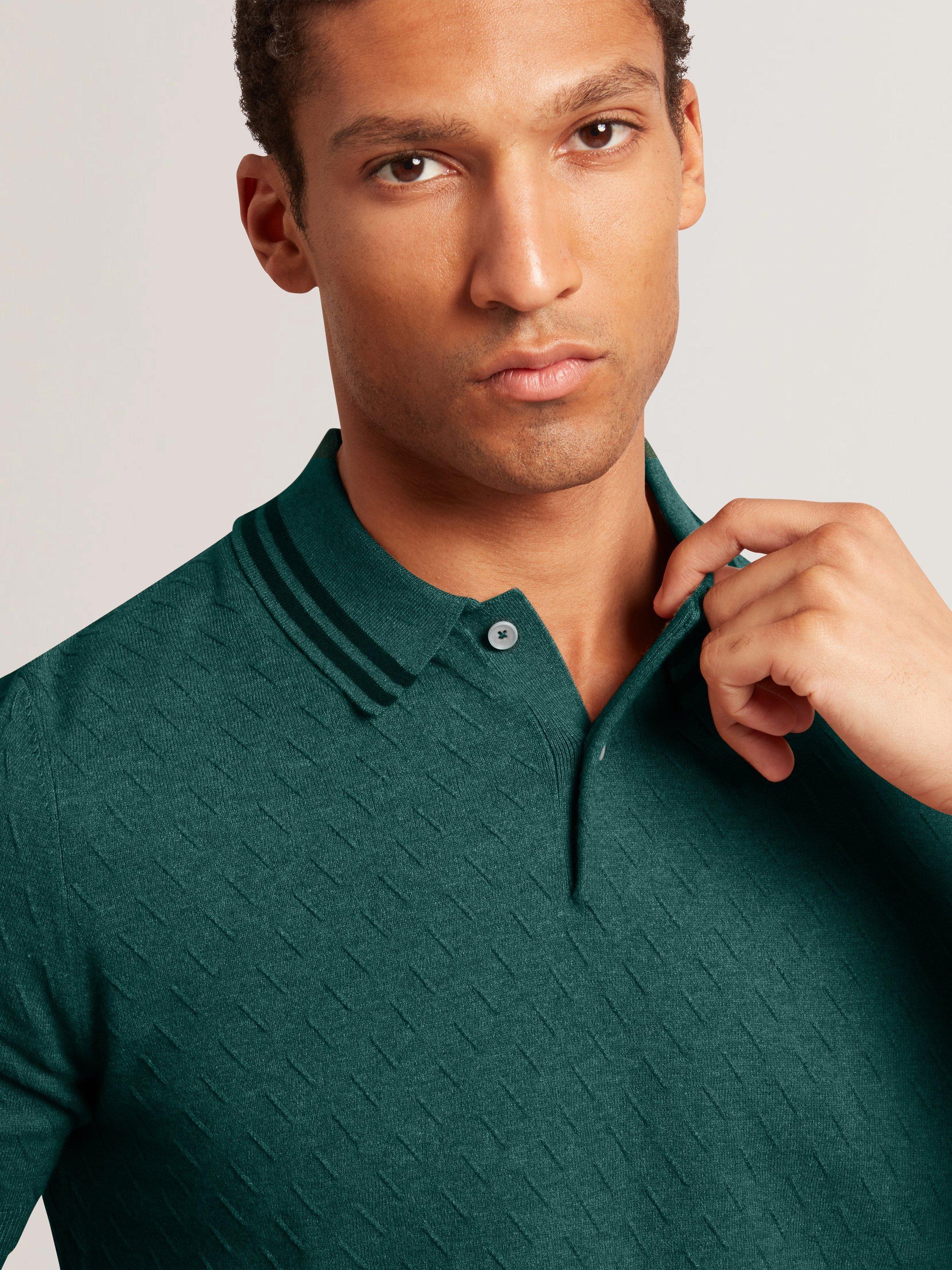 Product image 5 of 8, which shows Ted Baker Broch Regular Fit Short Sleeve Polo Shirt, Olive, S