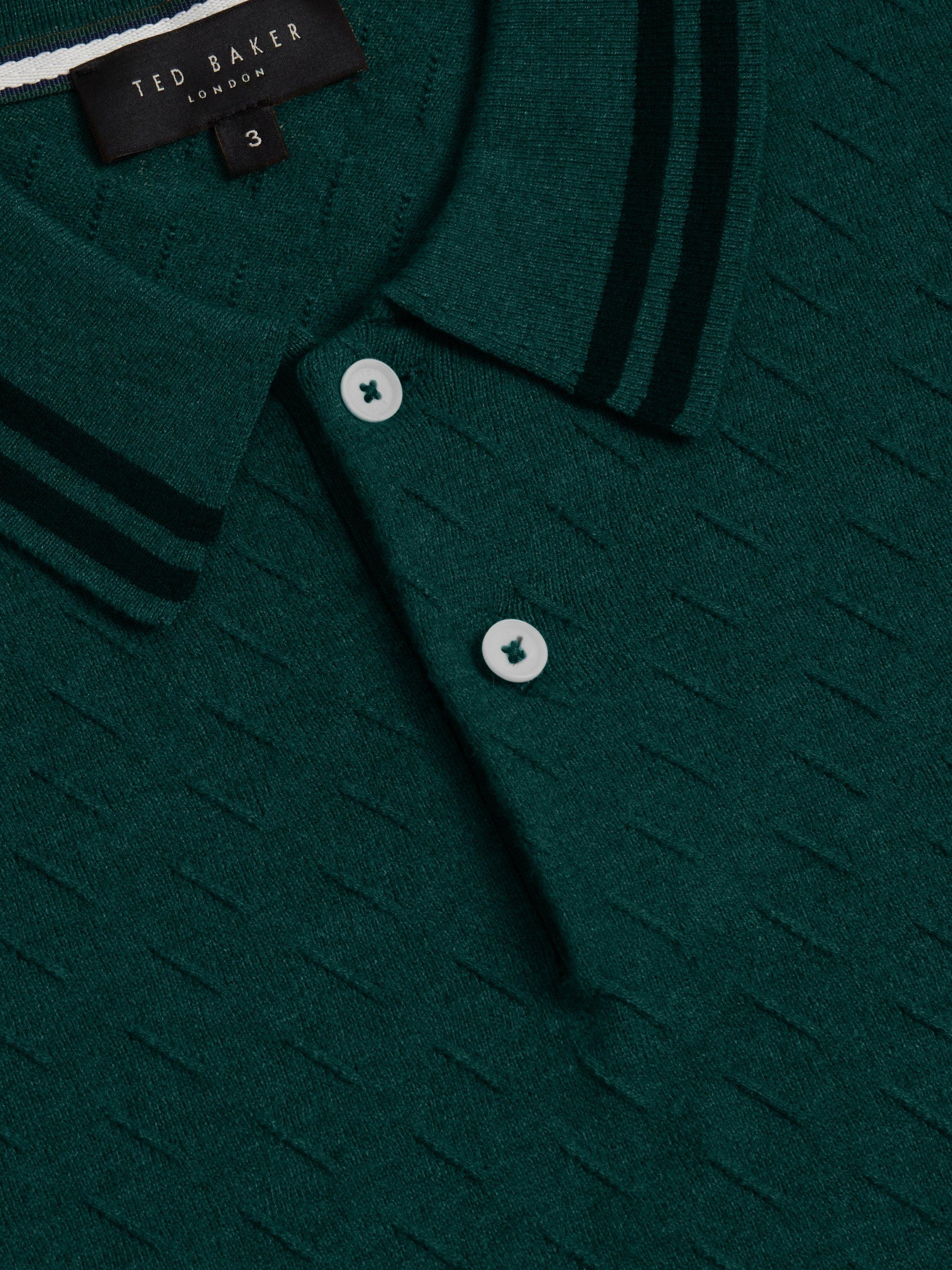Product image 7 of 8, which shows Ted Baker Broch Regular Fit Short Sleeve Polo Shirt, Olive, S