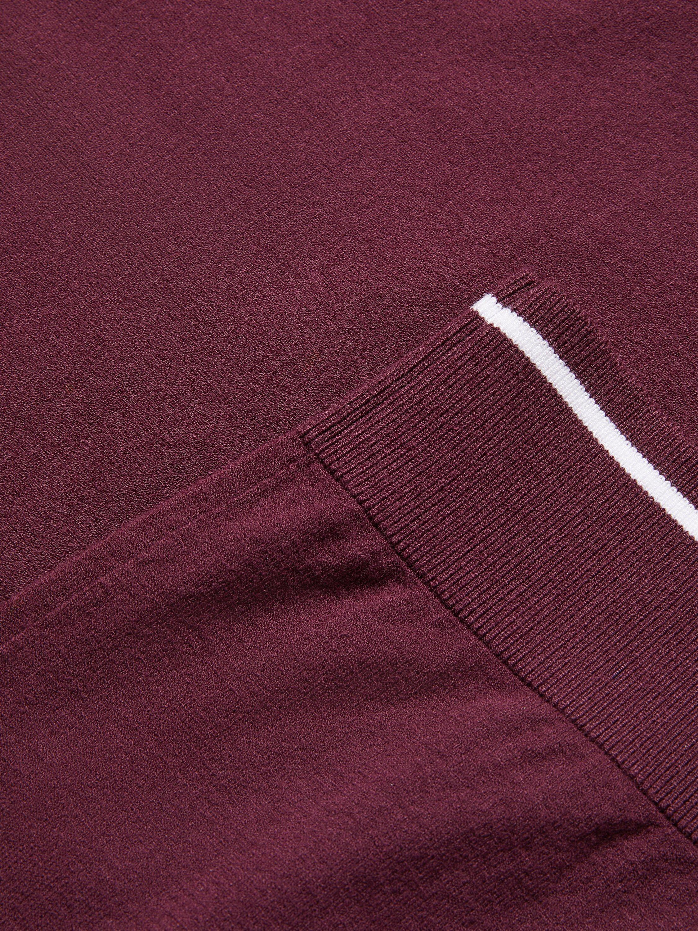 Product image 6 of 7, which shows Ted Baker Dunow Pointelle Diamond Polo Shirt, Maroon, XL