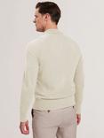 Ted Baker Cashmere Regular Fit Long Sleeve Polo Shirt, Ecru