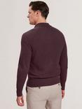 Ted Baker Cashmere Regular Fit Long Sleeve Polo Shirt, Maroon